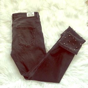 Zara studded cuffed jeans